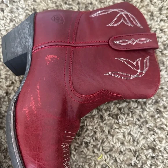 Red Western Ankle Boots - Picture 8 of 8